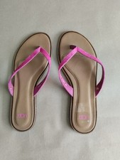 UGG Damen Flip Flop Sandalen Zehentrenner Größe 40 Rosa Fell
