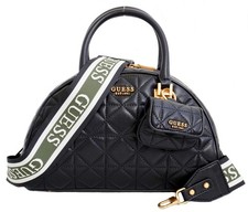 Guess Tasche Handtasche Henkeltasche Mildred Bowler Bag Schwarz gesteppt  Neu