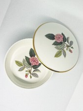 WEDGWOOD Hathaway Rose Porzellan Schmuckschatulle Vintage 8,5cm