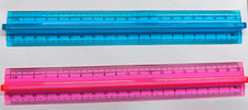 Lineal 20cm mit Griff – Pink oder Blau – Kunststoff Lineal für Schule & Büro