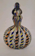 Glas-Schnupftabakflasche - Bixl - Fadenglas - Mascherlglas