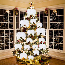 16 Stücke Weihnachten Engelsflügel Weiß Fantasie Christbaumschmuck