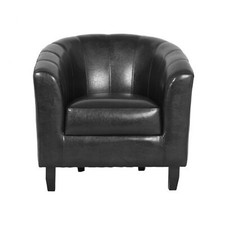 Cocktailsessel Cadogan Schwarz Loungesessel Clubsessel Kunstleder HTI-Living