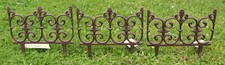 2x 3er Set Beetzaun Gusseisen Beeteinfassung Zierzaun Landhausstil (20) II.Wahl