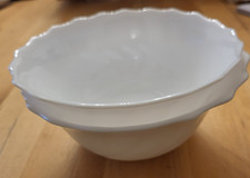 2 weiße Arcopal Schüsseln Müsli-/Dessertschalen Frankreich France Wellenrand