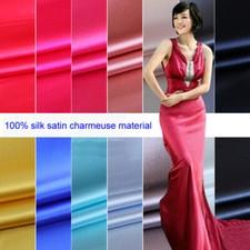 1 MeterX1.14 Meter Soft Silk Charmeuse Fabric Evening Dress Mulberry Silk Satin