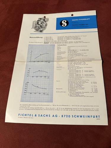 Sachs stamo 101 typenblatt - sachs, sb