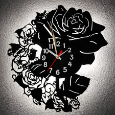 Vinyl Wanduhr Rose aus