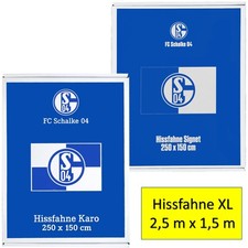 Hissfahne FC Schalke 04 Karo / Signet 250 x 150 cm Fahne Flagge Hissflagge S04