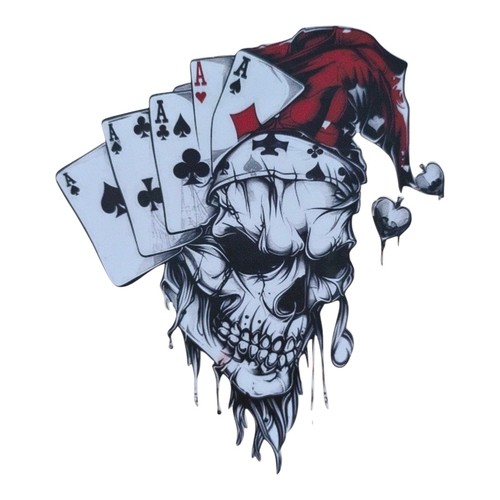 Aufkleber totenkopf poker asse - totenkopf,
