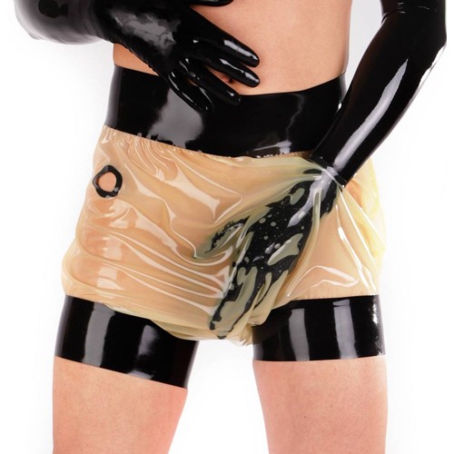 Clear latex shorts - latex, lockere