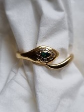 Schlangen Damen Ring 750 Gold Mit Smaragd & Diamanten ..Vintage Vom Juwelier 