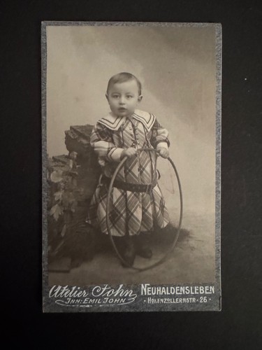 Cdv foto kleinkind mit reifen - foto,