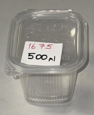 Klappbox Feinkostbecher 500 ml PP mit Deckel – Einweg Becher klar Art 1675