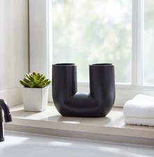 Vase - schwarz - Halbrund