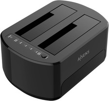 AISENS Dual Festplatten Dockingstation USB 3.0/3.2 für 2.5 3.5 Zoll SATA SSD HDD