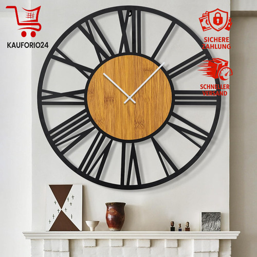 Wanduhr holz schwarz 80cm - wanduhr,