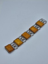 Fischland Bernstein Armband Silber 835 punziert Real Amber butterscotch