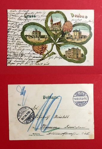 Kleeblatt litho freital - kleeblatt, ak