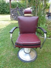 alter Friseurstuhl Original 50er Vintage Drehstuhl Friseur Frisör Barbier Barbor
