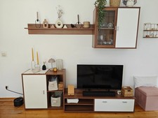 Wohnwand, braun-weiß, gebraucht, sehr gut