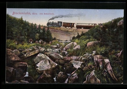 Ansichtskarte brockenbahn - ansichtskarte,