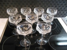 9 Bleikristall Champagner Schalen / Sekt Gläser / Peill & Putzler / Serie  Diana