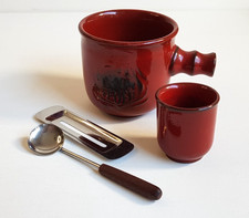 Friesland Keramik Ceracron Feuerzangenbowle Traumfeuer Rot 4-Teilig Vintage