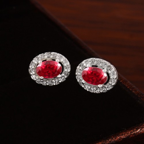 Aaa burma rubin ohrringe 925 - rubin,