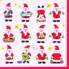 20 Servietten Weihnachtsmänner Funny Santas Tischdeko Weihnachten lustig 33x33cm