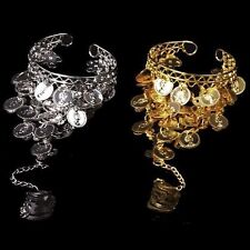 Belly Dance Sklaven Armband mit Ring Armreif Bauchtanz Münzen Sklavenarmband NEU