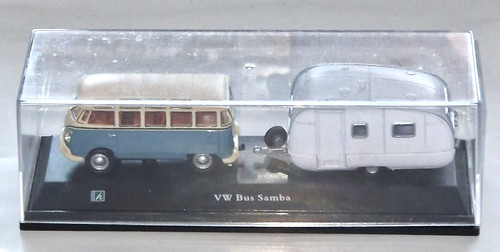 Bus samba mit wohnwagen - bus,