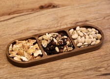 DECCARO Servierplatte aus hochwertigem Akazienholz "Acacia", oval, 3-fach, 33 cm