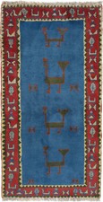 Gabbeh Teppich Orient Perser Rug Loribaft Blau Schurwolle Galerie Pflanzenfarben