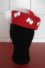 Karneval/Fasching, Hut/Pillbox Flemming, rot/weiß, Gr. 58