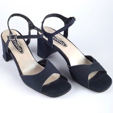 60er Sandalen Sandaletten 38 dunkelblau blau 37 Schuhe Pier Studio 70er Vintage