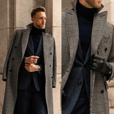 Tweed Herren Karierter Mantel