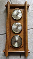 Hygrometer Wetterstation mit Thermometer aus Eiche rustikal - Höhe 42 cm