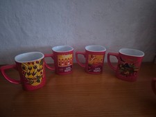 4 NESCAFE Kaffeebecher rot