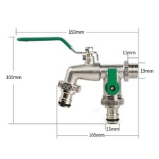 Doppel Wasserhahn Garten 1/2