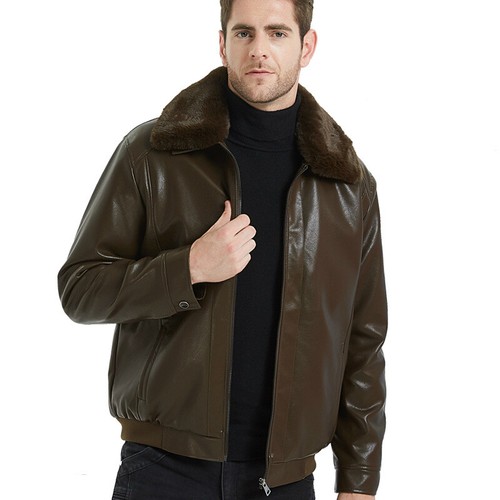 Herren kunstleder pelzjacke - herren,