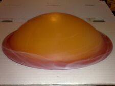 Milchglas-Lampenschirm Kuppelform-rund orange mit weißem Marmor-Dekor 30,5cm.