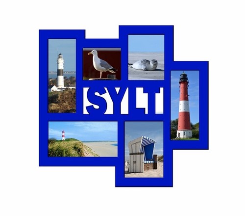 Sylt magnet 6er ansicht holz - magnet,