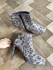 Heels Stiefeletten Leo Look Vero Cuoio Damen Echtleder Gr. 39   Bzw 6