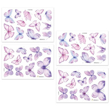 Lila Schmetterlings Wandaufkleber 4 Blatt selbstklebend Kinderzimmer