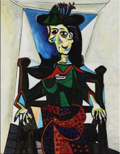 Dora Maar with Cat Picasso art Kunstwerk Bild 30x42 Leinwand Collection A1PP29