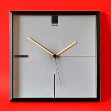 Vintage Philips WANDUHR, 25 x 25 cm, 70er Jahre