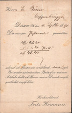 Rechnungspostkarte der Firma