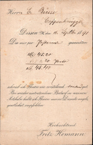 Rechnungspostkarte der firma - rechnungspostkarte,