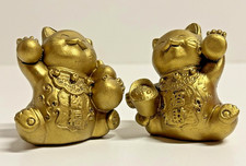 2er Set Goldene Glückskatzen